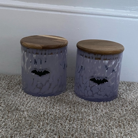 T.J.Maxx Other - Glass bar canisters with bamboo lid set of 2